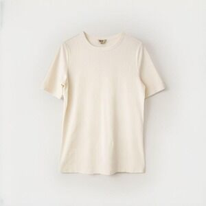 Duluth Trading Co Ribbed Cotton Spandex Crewneck Tee T Shirt Normcore M Casual